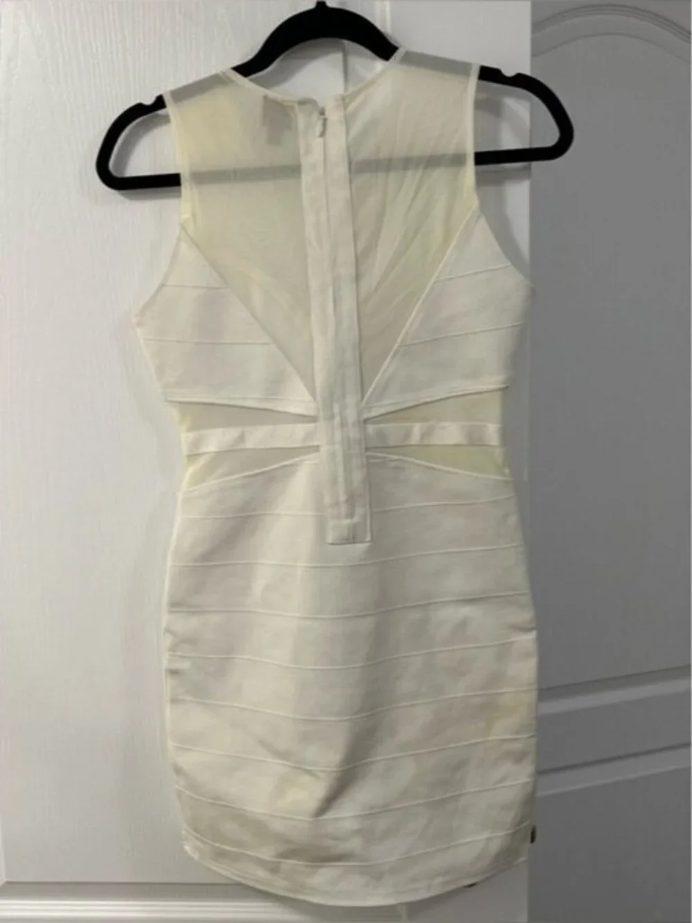 Y2k Bebe Women's Bandage Mini Dress White size M Fairy Whimsigoth Party Club - Picture 16 of 16